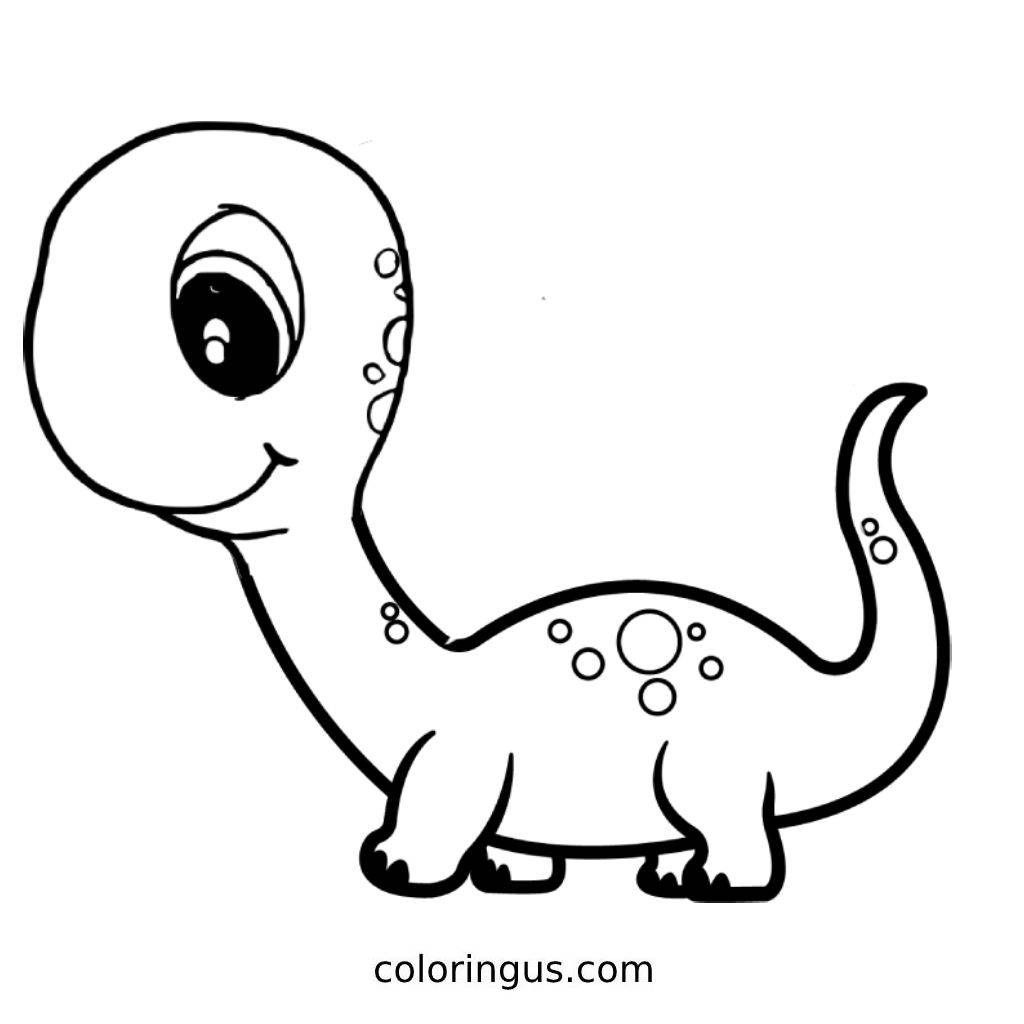 Cute Dinosaur Coloring Page : Print