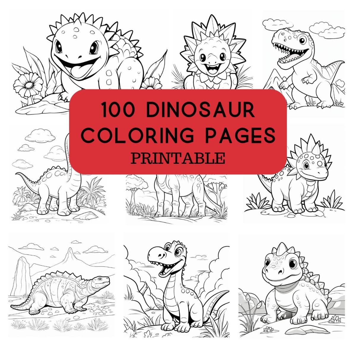 Cute Dinosaur Coloring Pages Images Printanble PDF