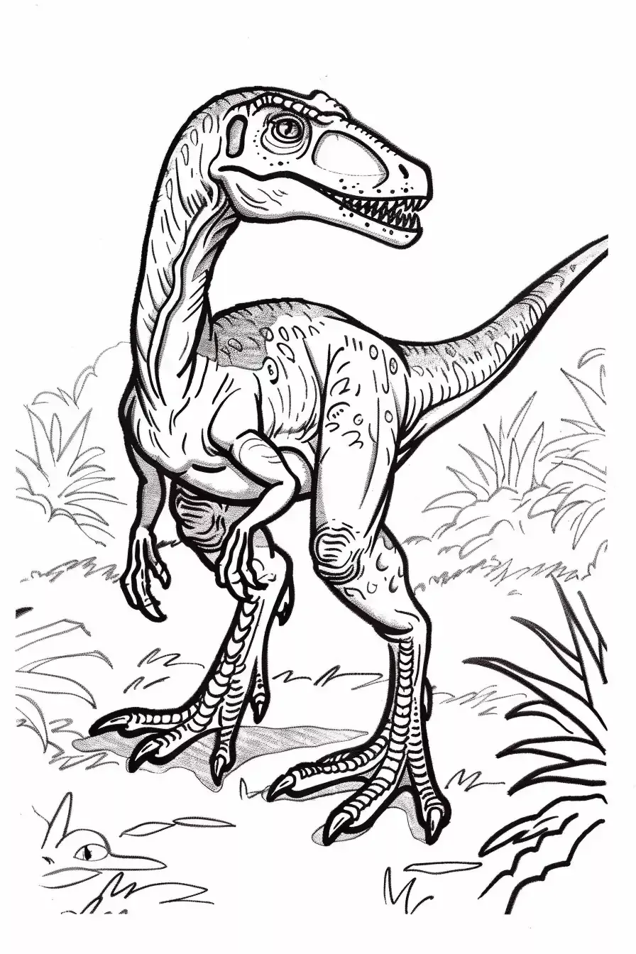 Printable Velociraptor Coloring Pages Sheet For Kids | Storiespub | Storiespub