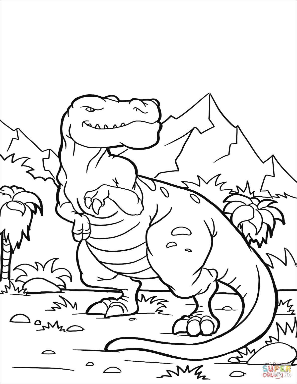 Scary T Rex Coloring Pages Free Printable 17