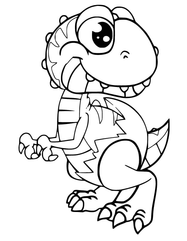 Shelldon the Baby Dinosaur Coloring Page - Free Printable Coloring Pages