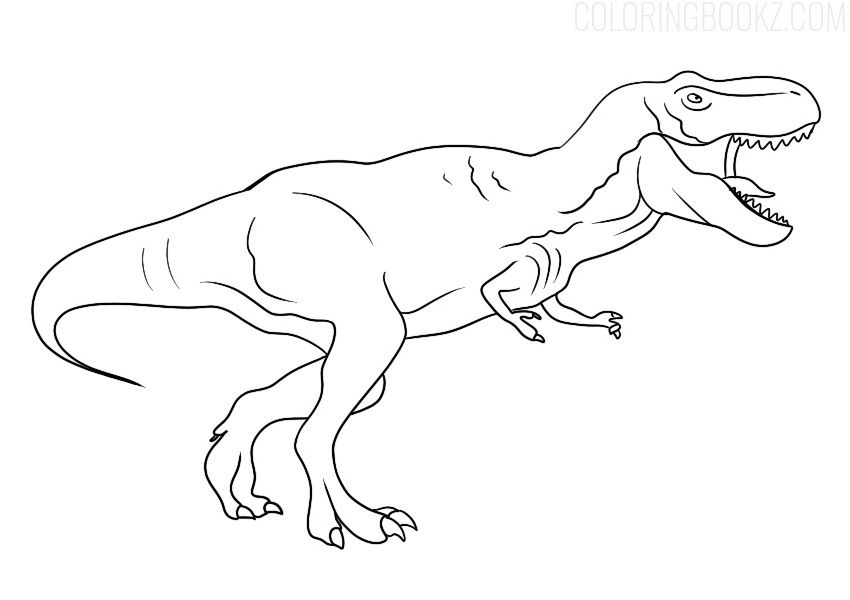 T Rex Coloring Page - Coloring Books