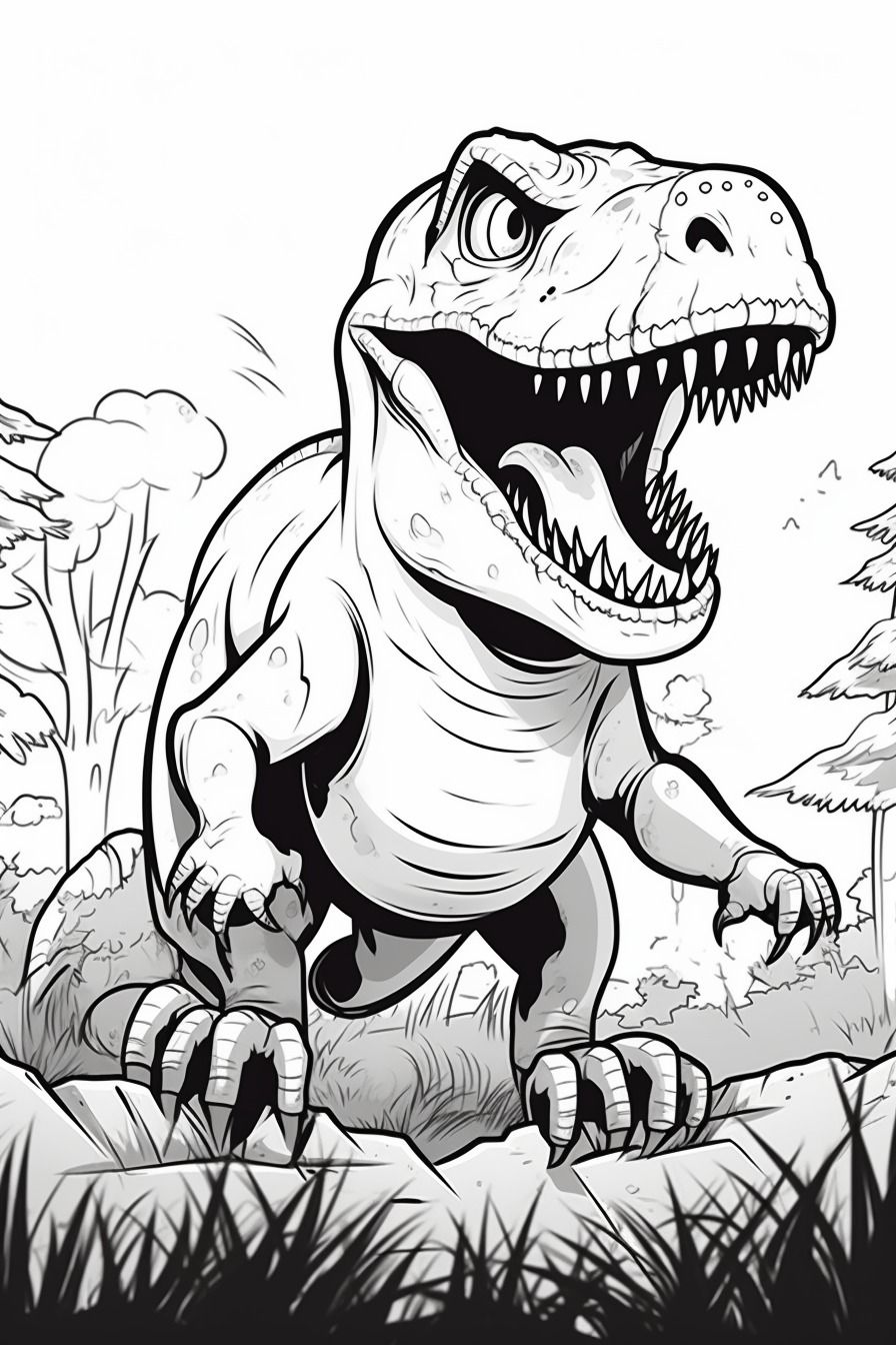 Tyrannosaurus T Rex Coloring Pages -For Kids