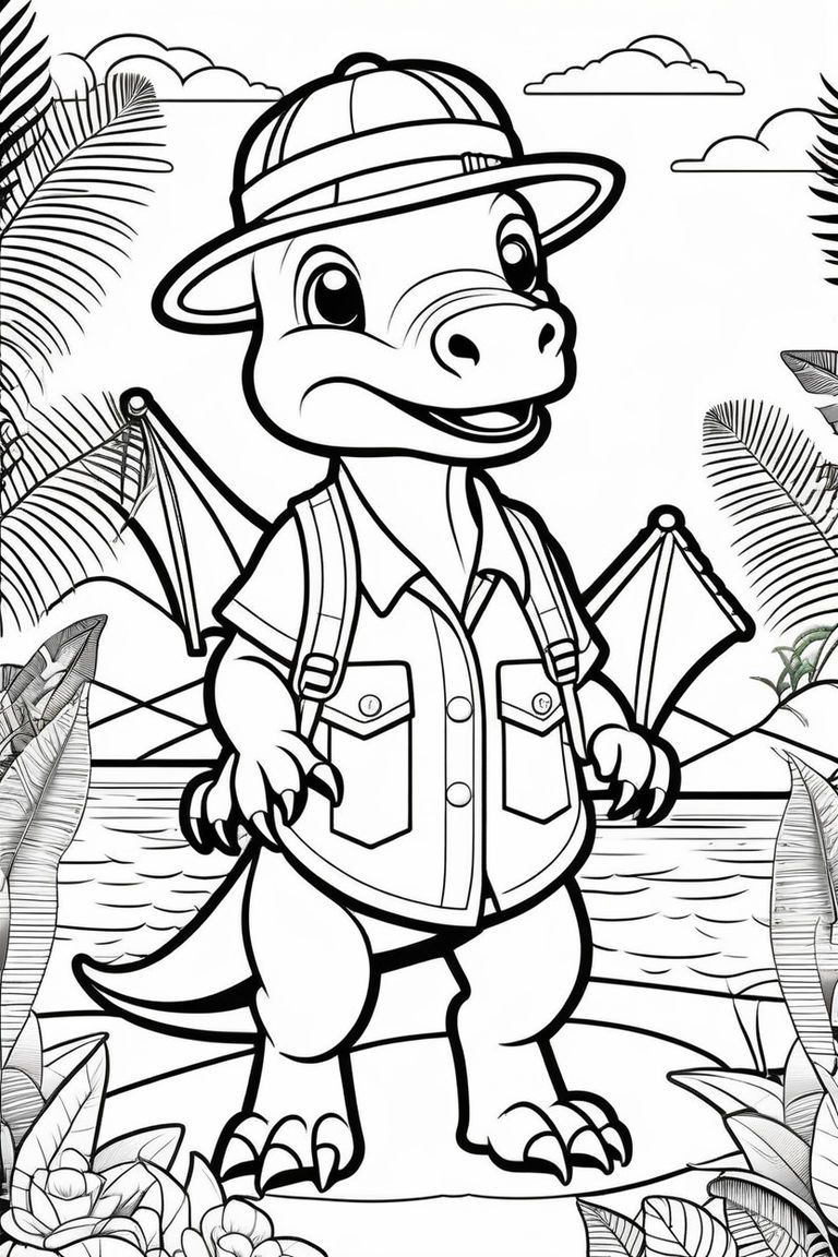 190 Cute Dinosaur Coloring Pages: Roaring Fun for Kids 165