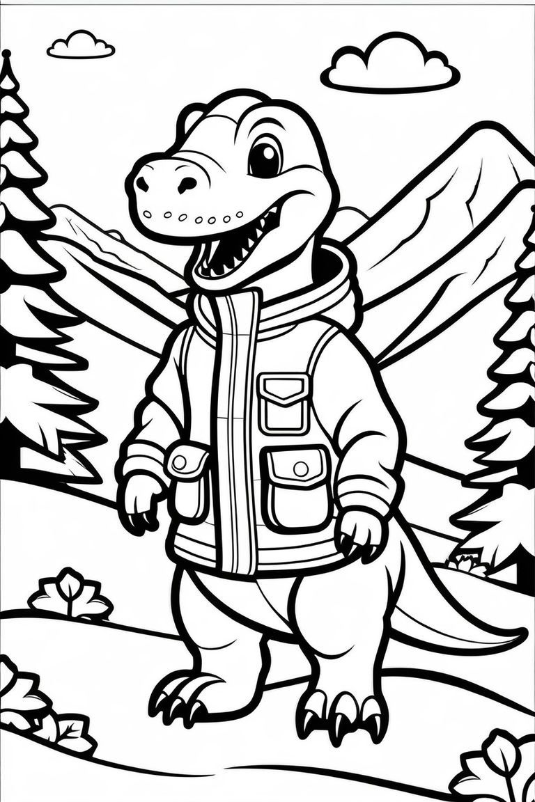 190 Cute Dinosaur Coloring Pages: Roaring Fun for Kids 29