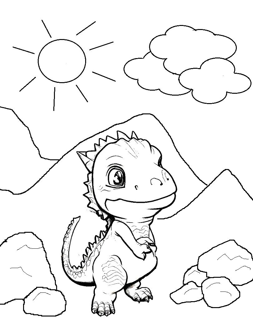 190 Cute Dinosaur Coloring Pages: Roaring Fun for Kids 91