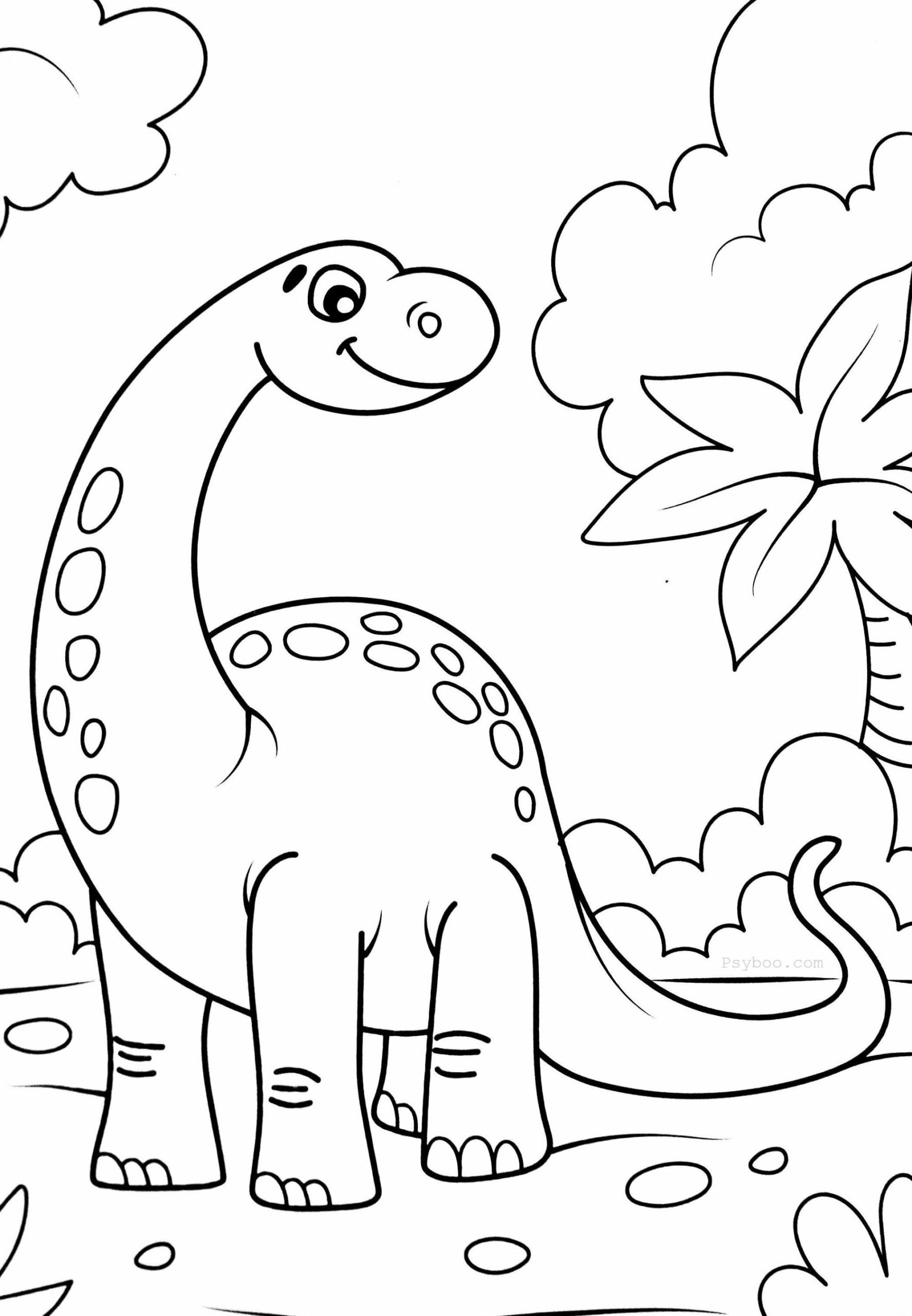 200+ Cute Coloring Pages Dino Printable 121