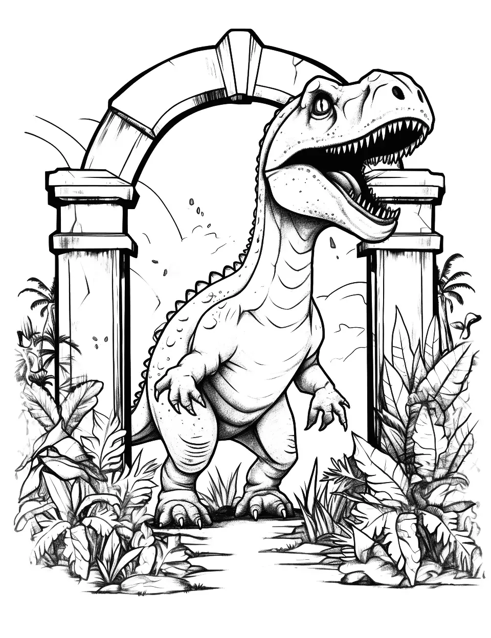 80 Printable Dinosaur Coloring Pages For Adults 77