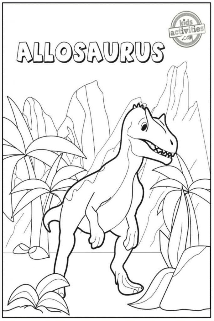 Allosaurus Dinosaur Coloring Pages for Kids