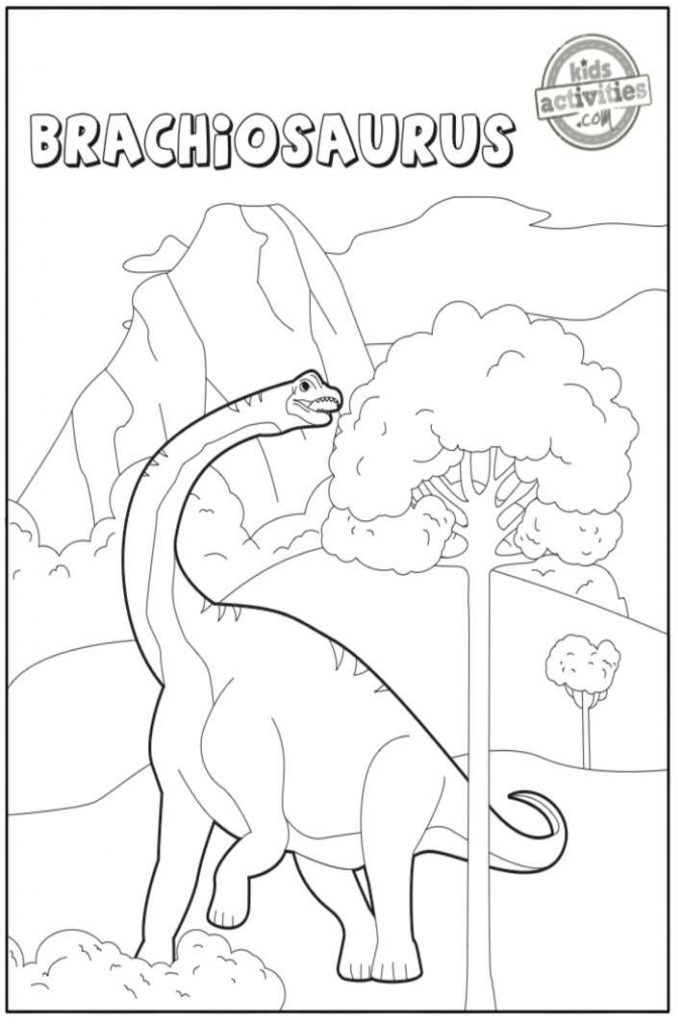 Brachiosaurus Dinosaur Coloring Pages for Kids