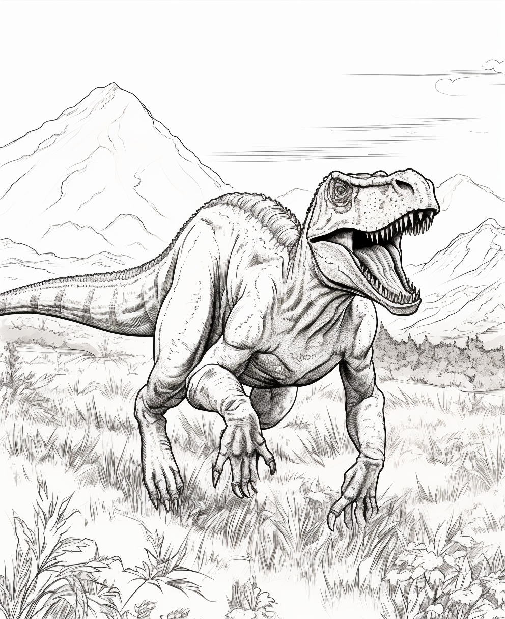 Ceratosaurus Dinosaur | Coloring books for children 3, 4, 5, 6, 7, 8 years old: 5 coloring pages