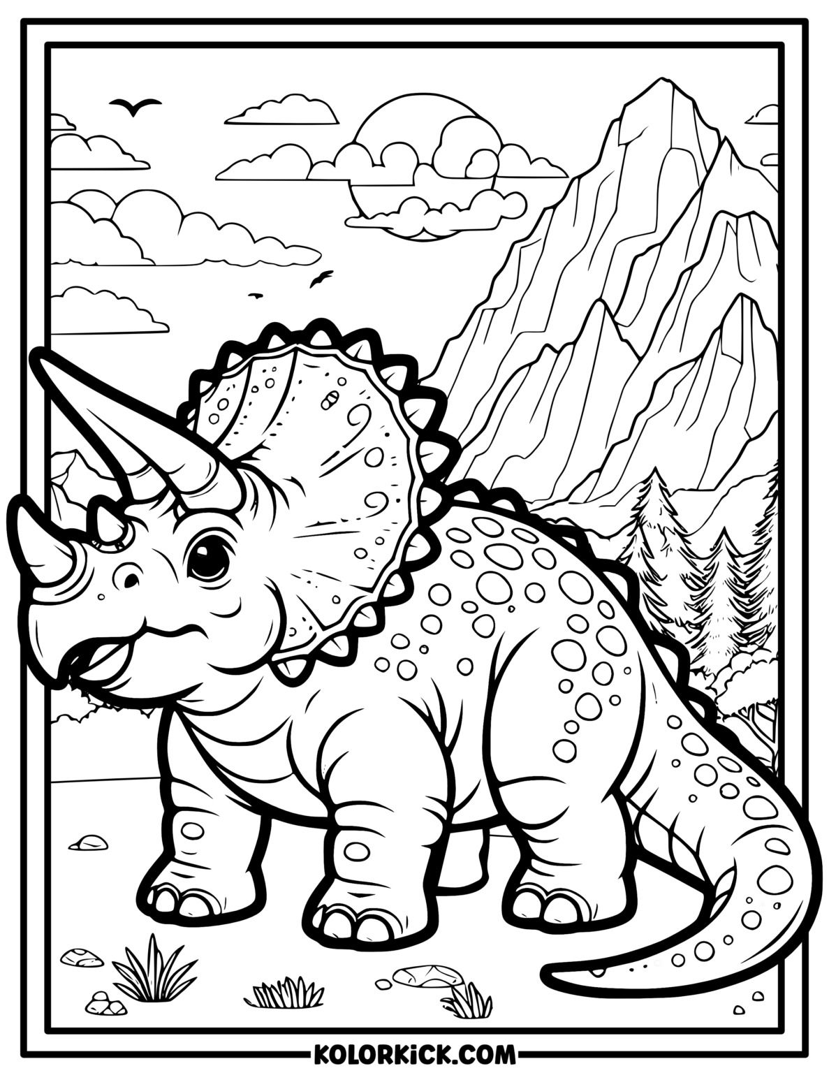 Cute Dinosaur Coloring Pages - 100% Free Printable PDFs