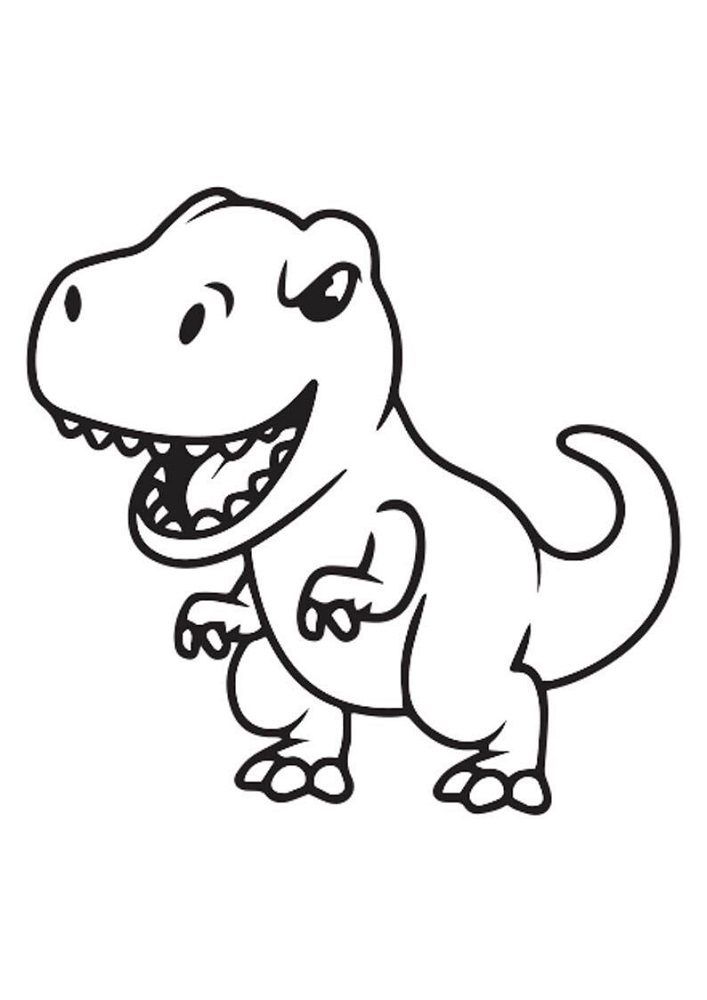 Cute T-rex Dinosaur Coloring Pages & coloring book.