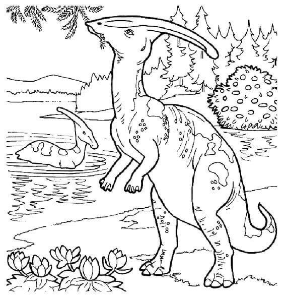 Dinosaur Coloring Page - ScribbleFun