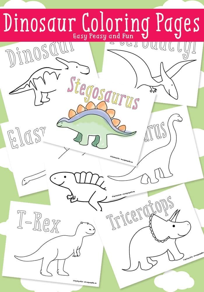 Dinosaur Coloring Pages - Easy Peasy and Fun