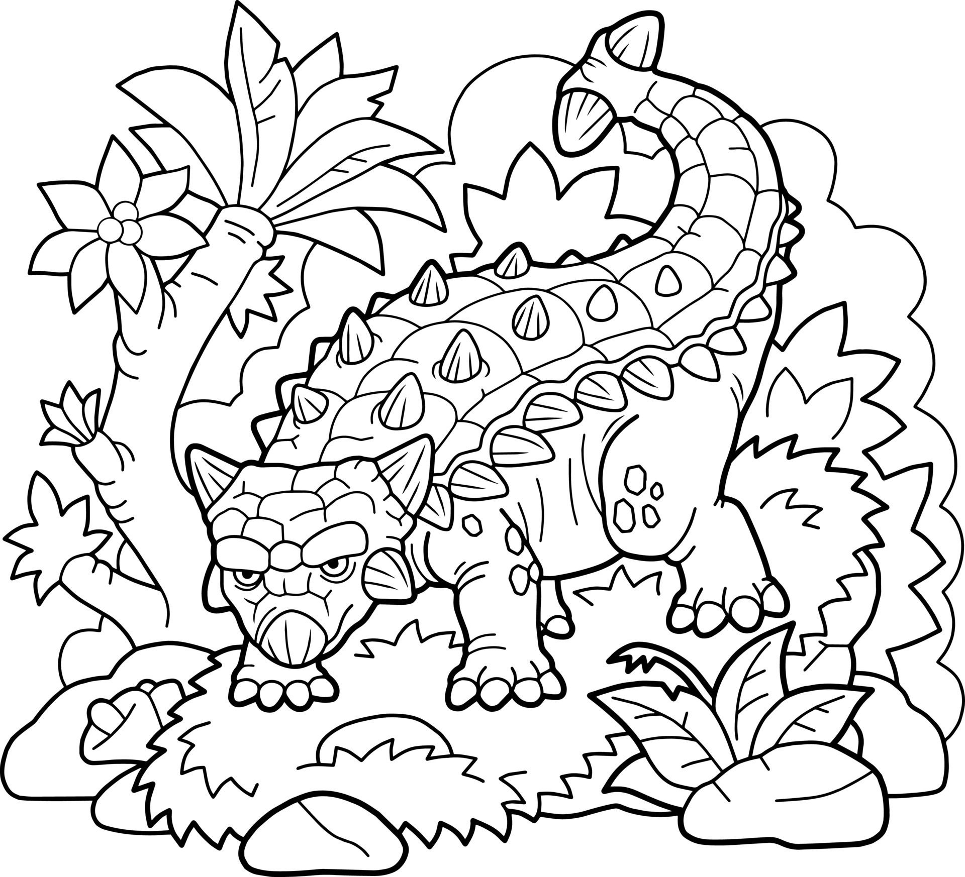 Dinosaur coloring page for kids and adults