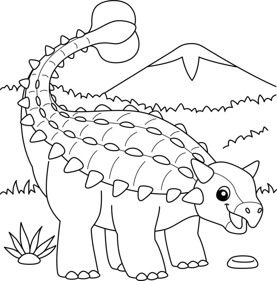 Download Ankylosaurus Coloring Page for Kids for free