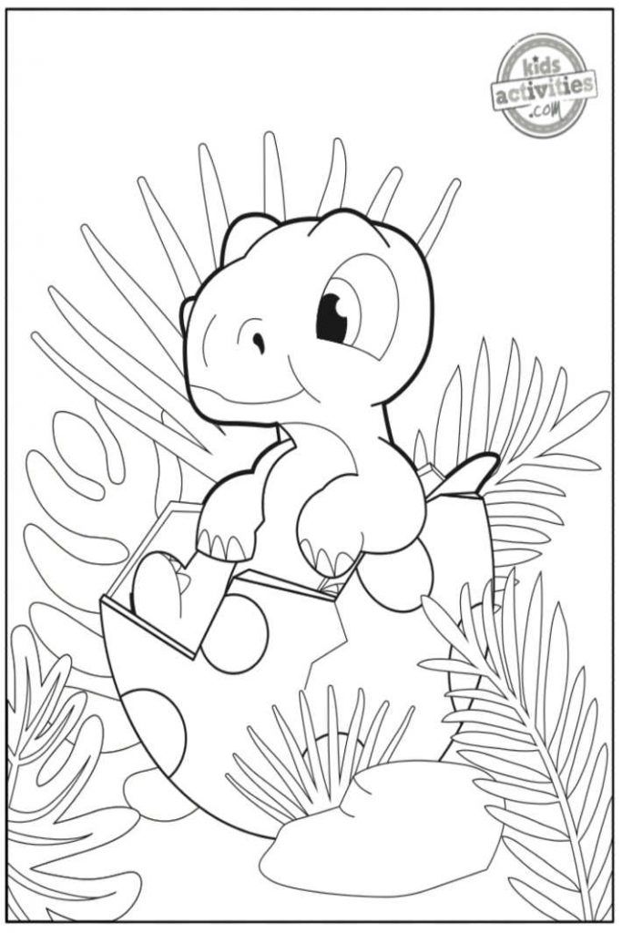 Free Adorable Baby Dinosaur Coloring Pages for Kids