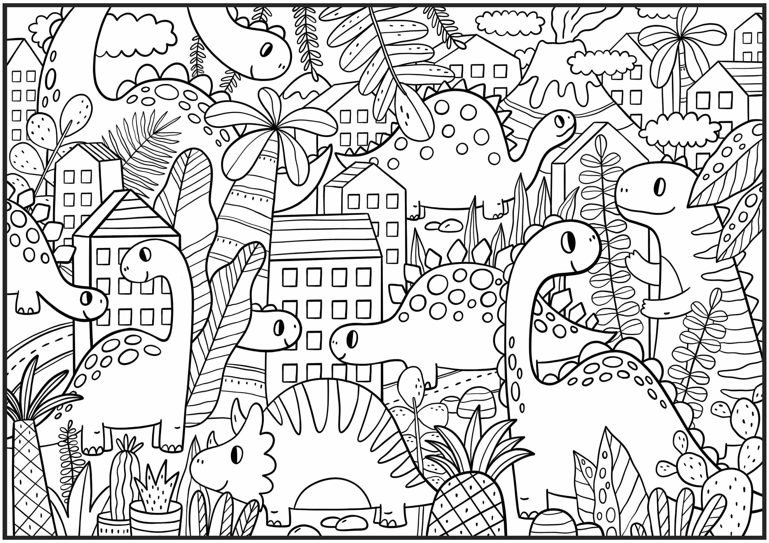 Super Huge Dinosaurs Coloring Poster - 3 Size - thick durable paper -Can be Personalized - Preschool