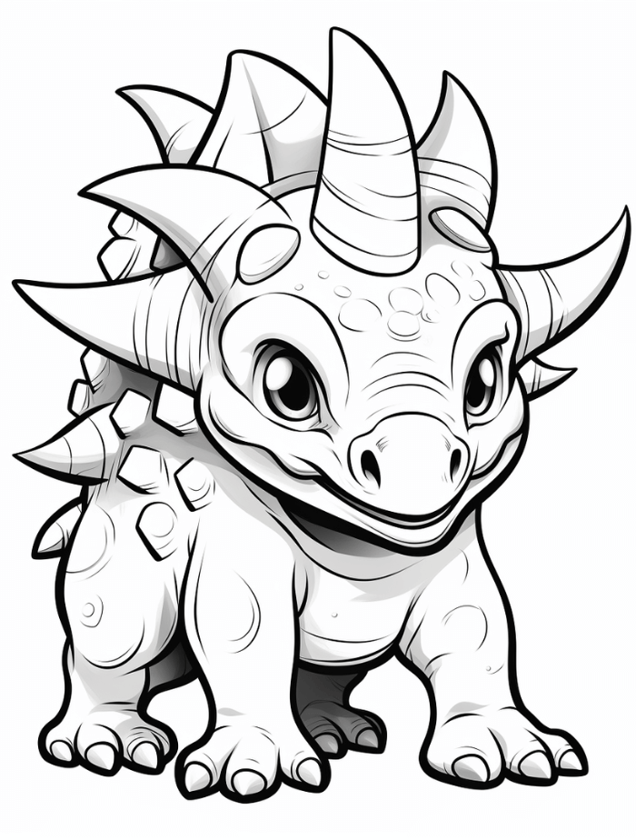 Triceratops Coloring Pages | Hue Therapy