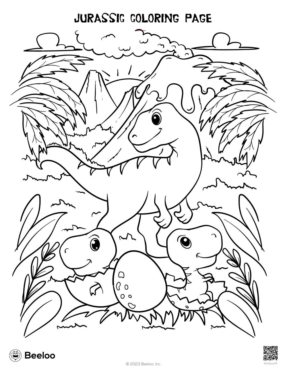 200+ Cute Coloring Pages Dino Printable 115