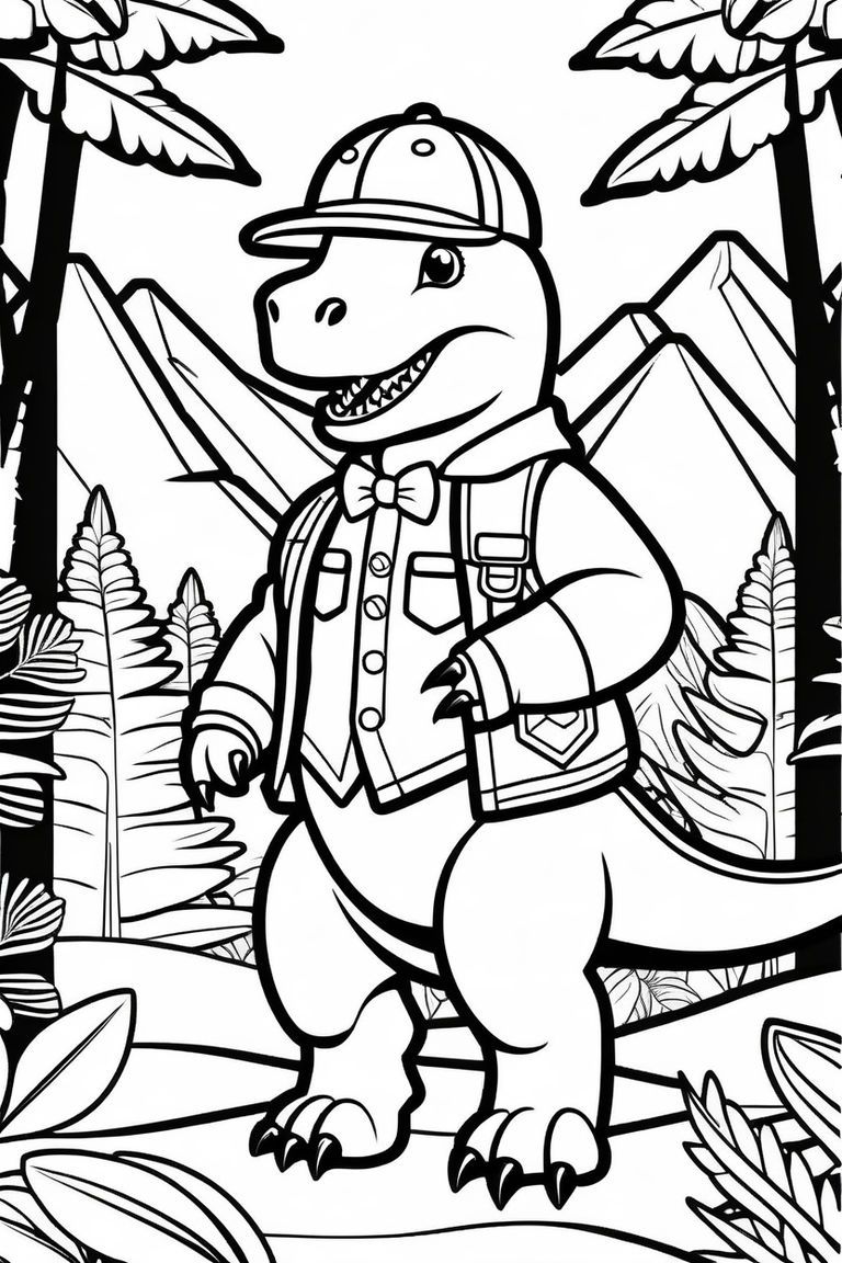 200+ Cute Coloring Pages Dino Printable 137