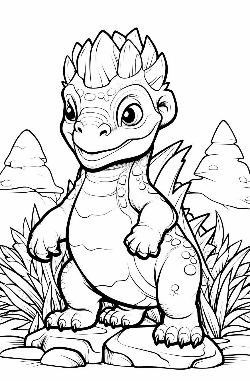 200+ Cute Coloring Pages Dino Printable 142