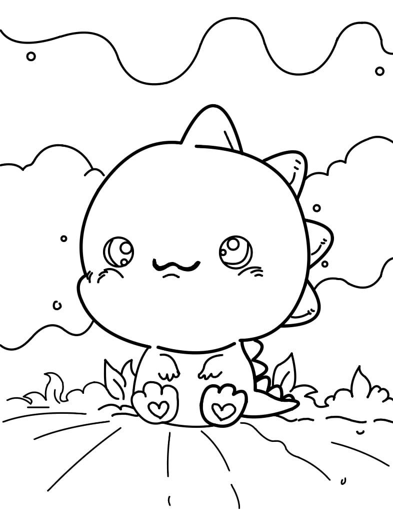 200+ Cute Coloring Pages Dino Printable 154