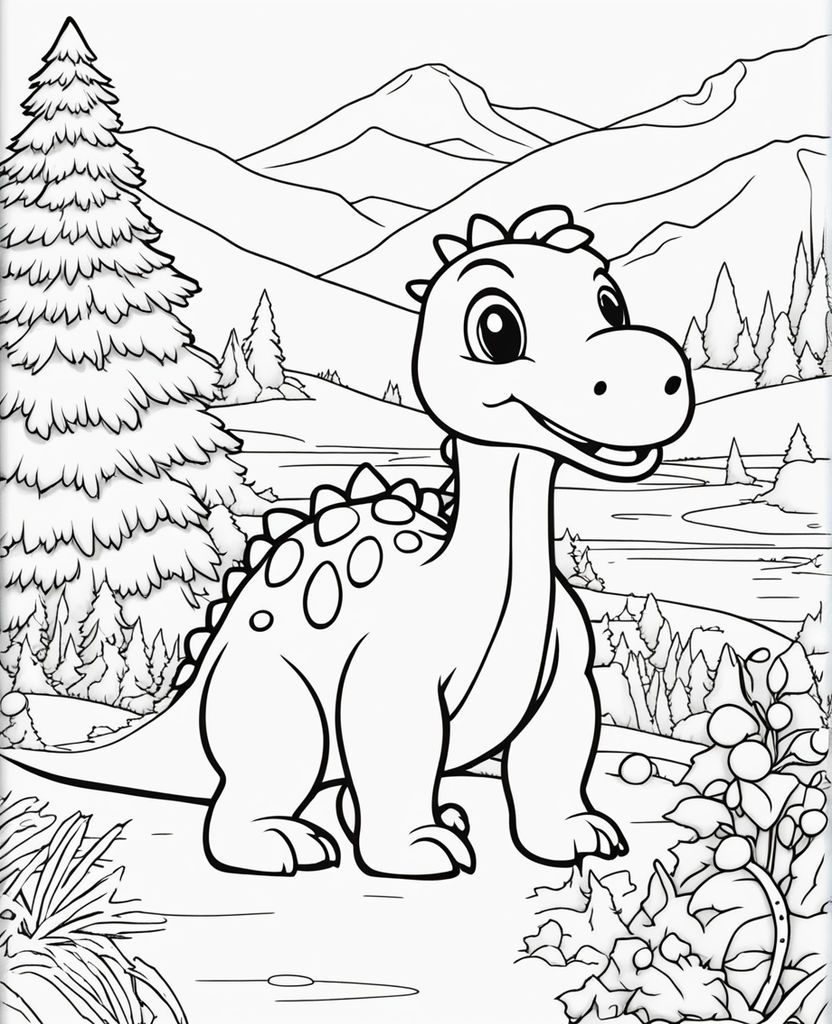 200+ Cute Coloring Pages Dino Printable 189