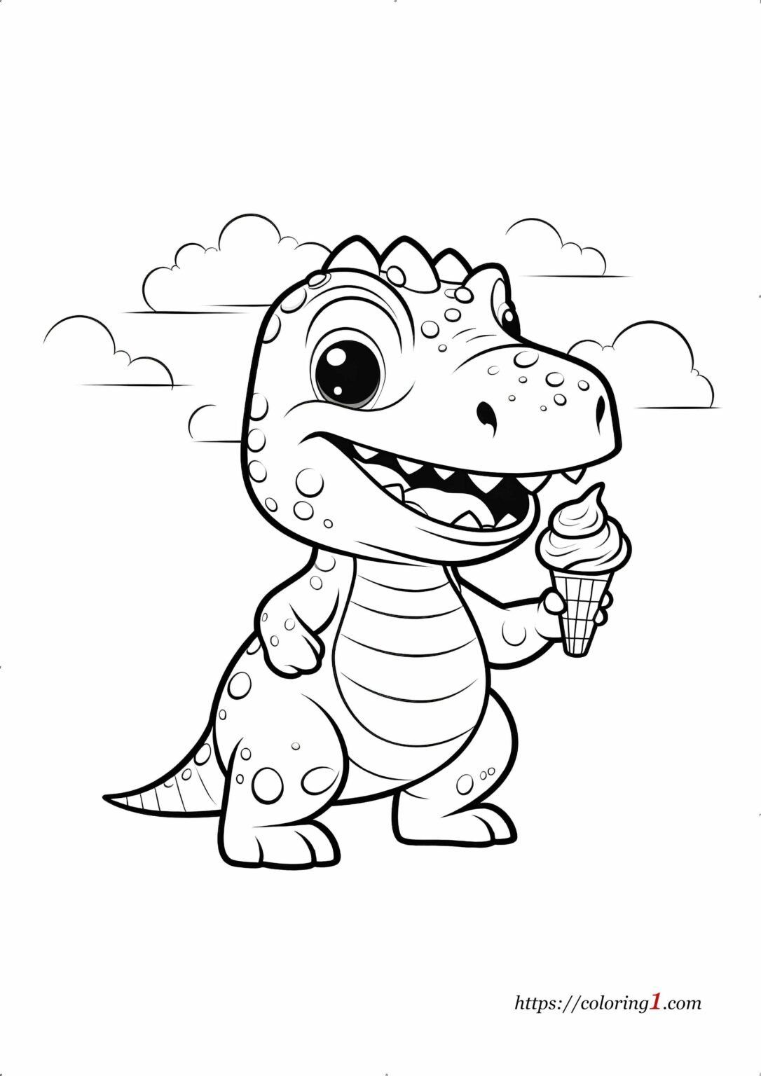 200+ Cute Coloring Pages Dino Printable 20