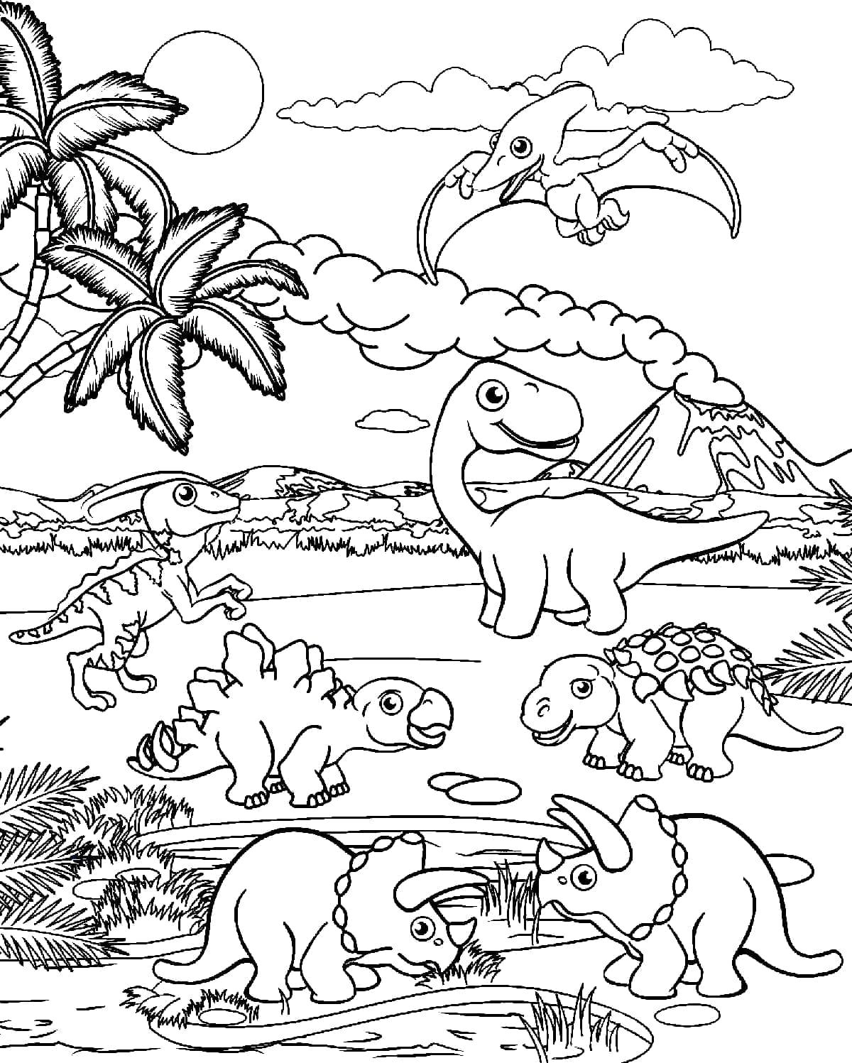 200+ Cute Coloring Pages Dino Printable 28
