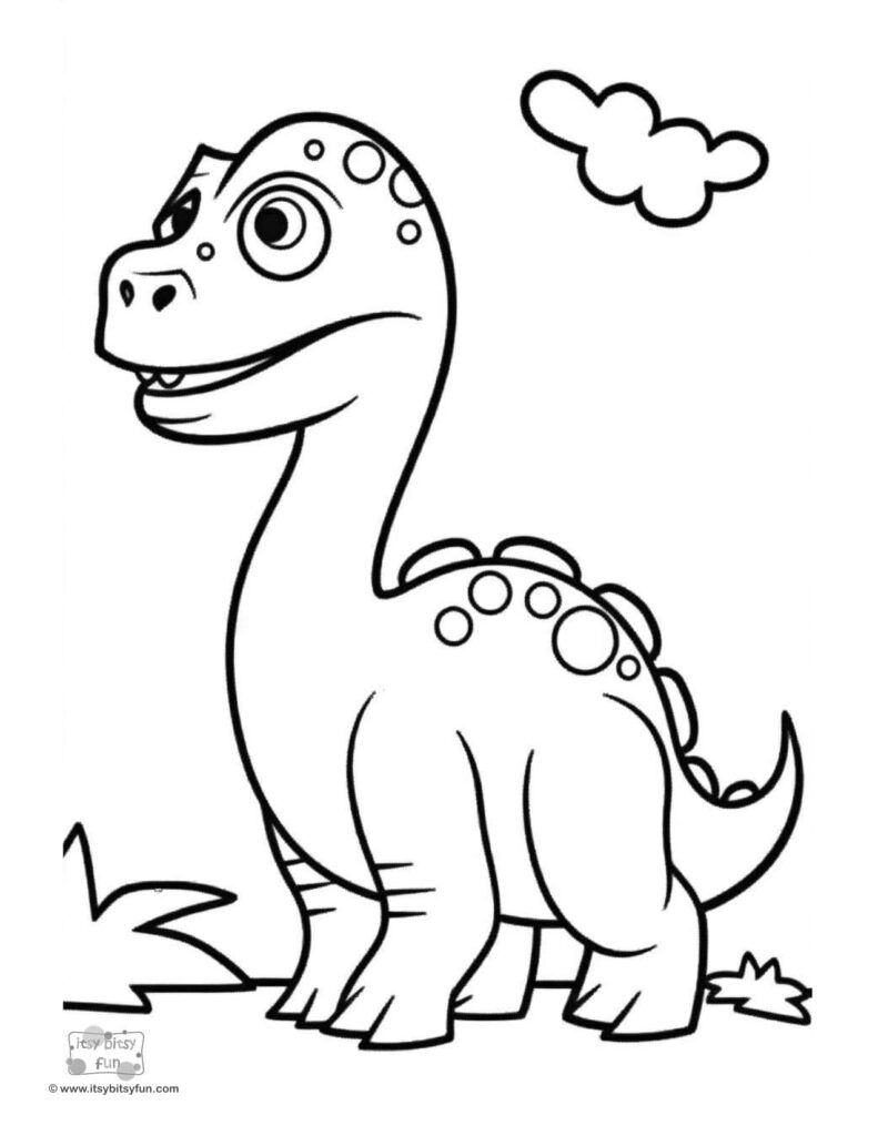 200+ Cute Coloring Pages Dino Printable 70