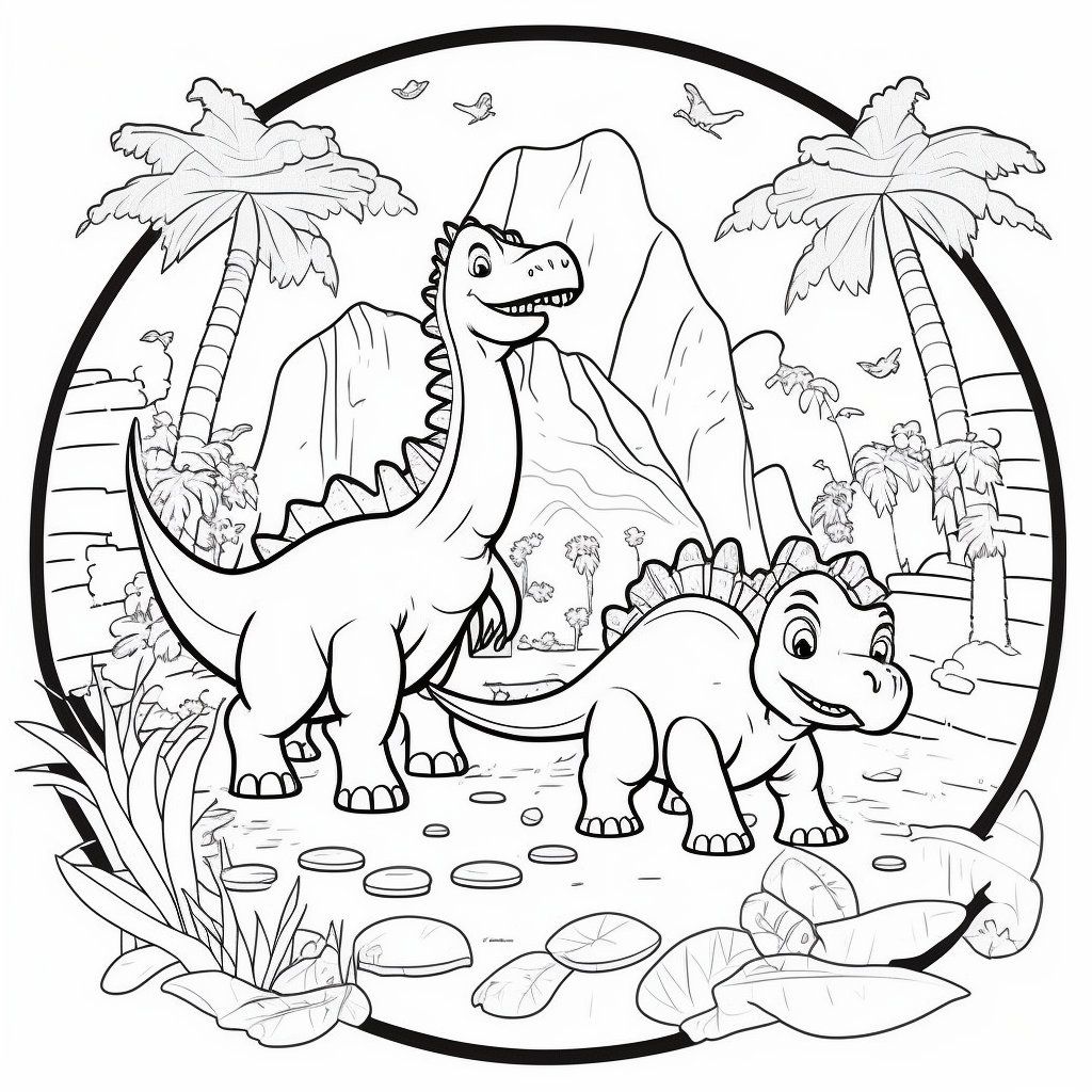 25 Printable Dinosaur Coloring Pages for Kids Explore the World of Dinosaurs - Etsy