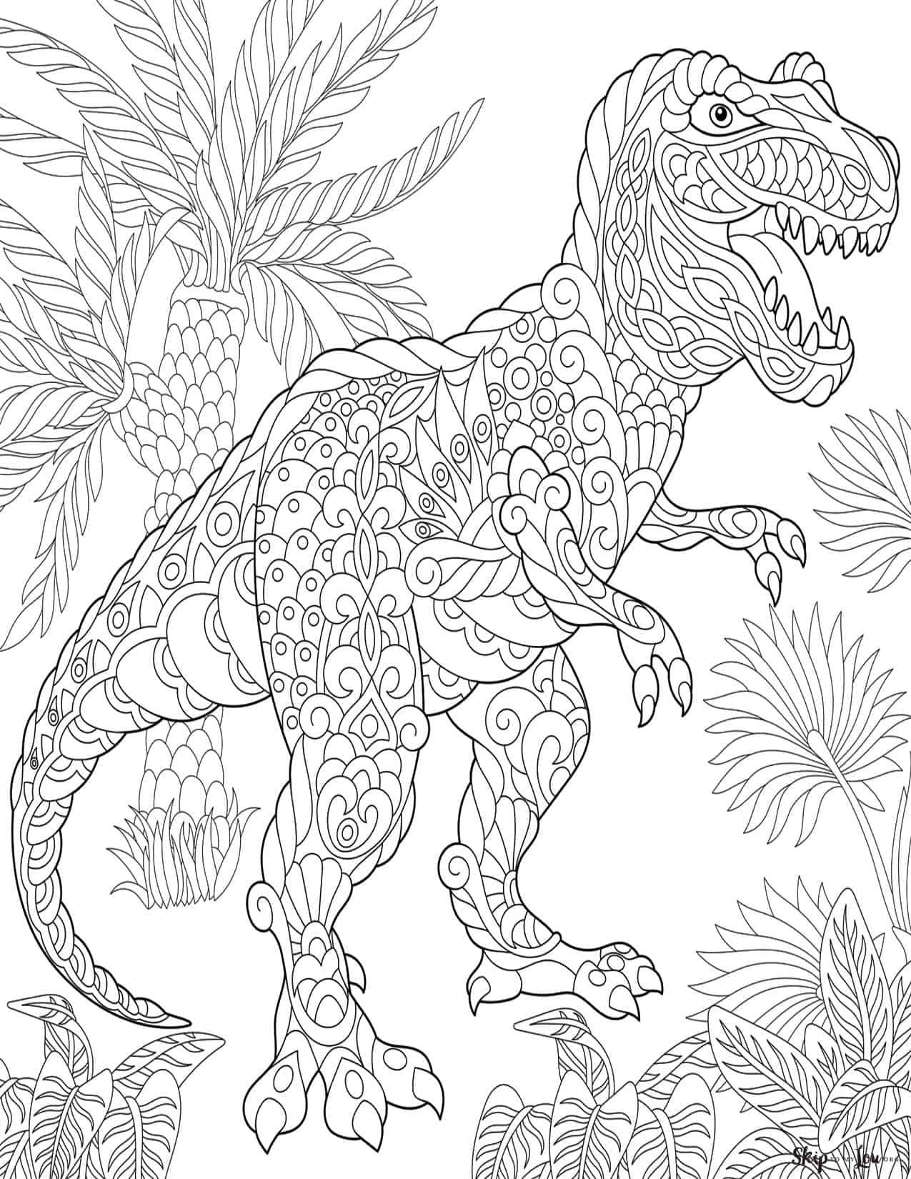 30 Dinosaur Coloring Pages Hard 1