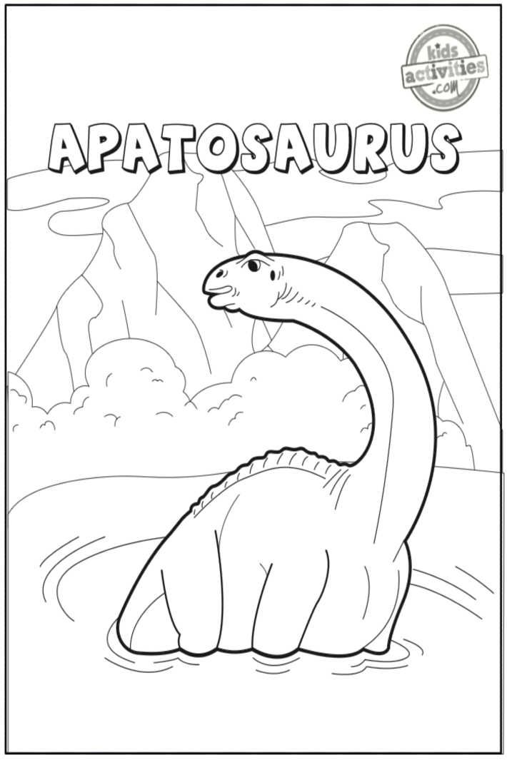 Best Apatosaurus Dinosaur Coloring Pages --instant dinosaur activity for kids