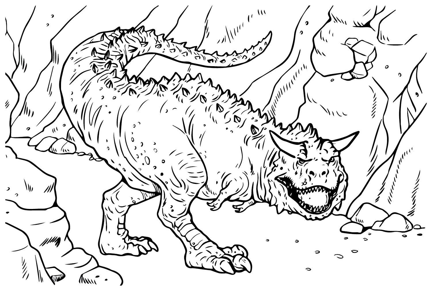 Carnotaurus Coloring Page Printable - Free Printable Coloring Pages