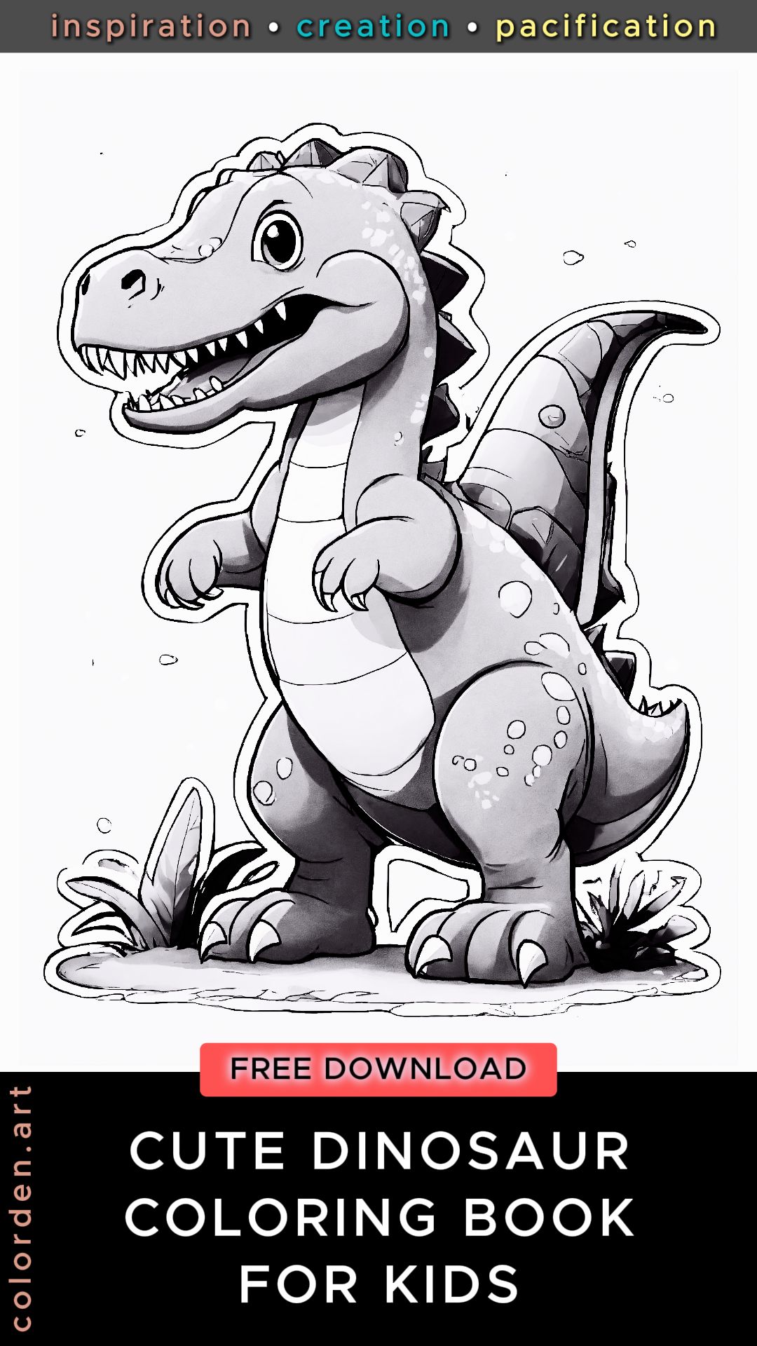 Cute Dinosaur Coloring Book for Kids