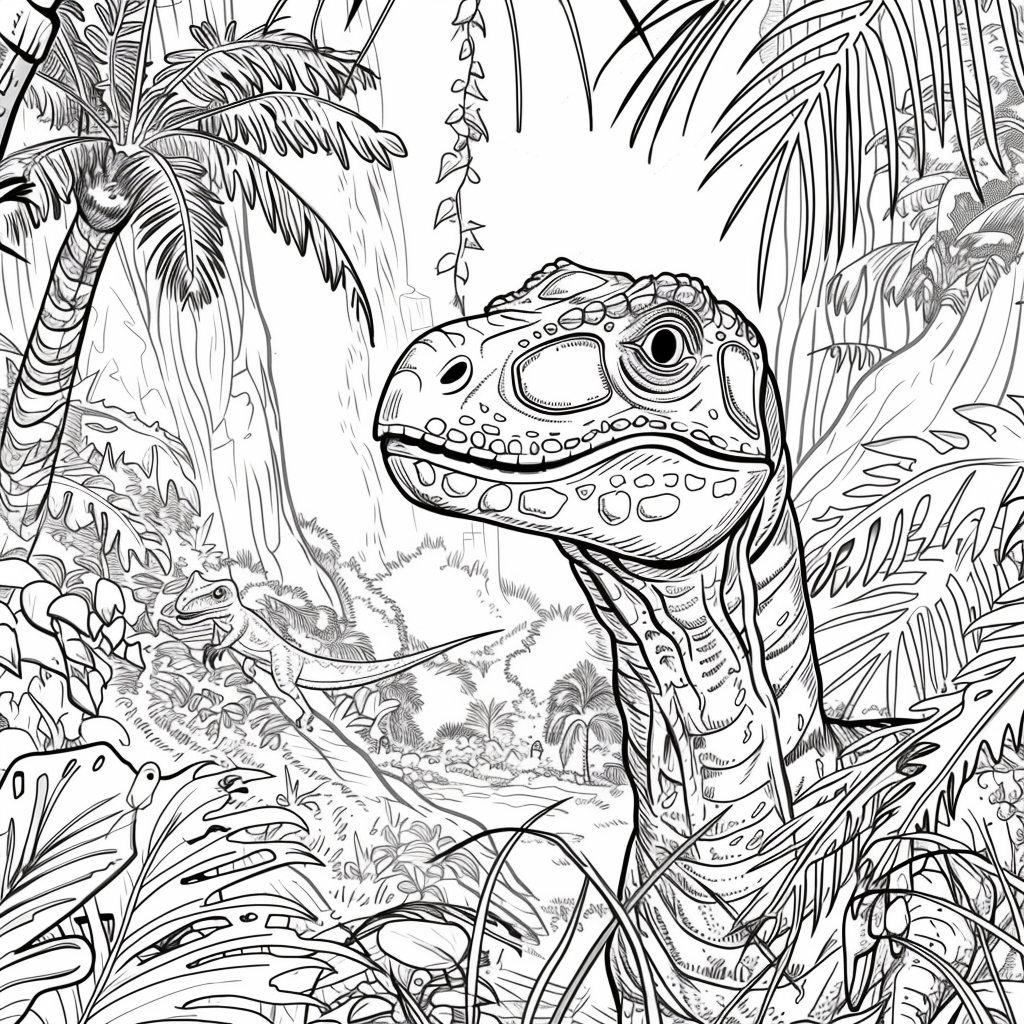Dinosaur Coloring Book for Stress Relief