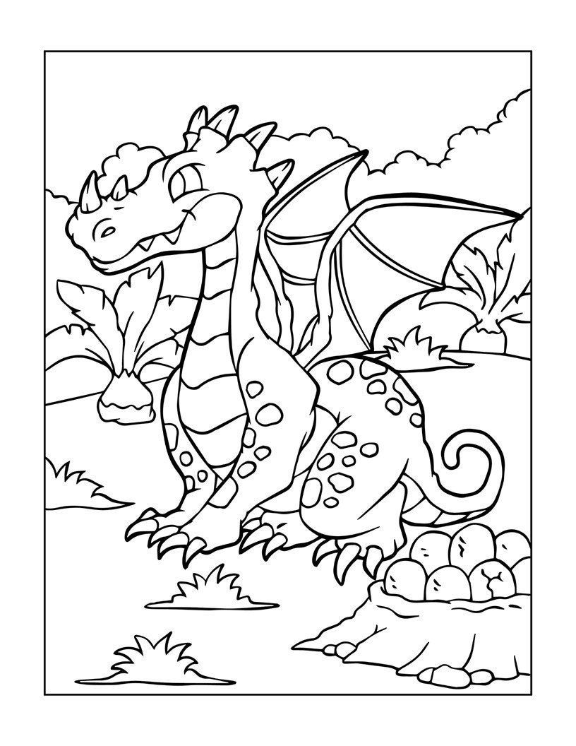 Dinosaur Coloring Pages - 50 Printable Dinosaur Coloring Pages for Boys, Teens & Kids, Dinosaur Birthday Party Activity, Instant Fun