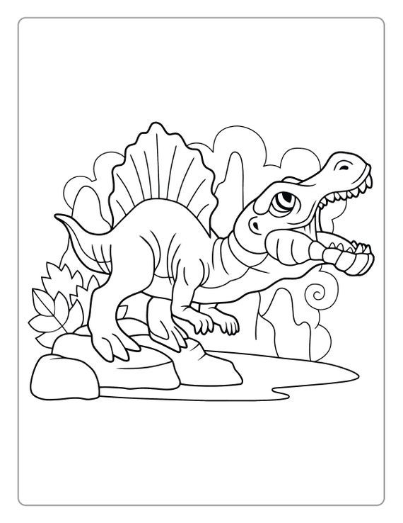 Dinosaur Coloring Pages - Etsy
