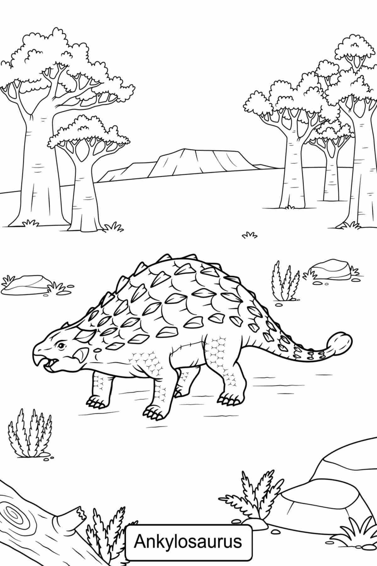 Download a Free Ankylosaurus Coloring Page