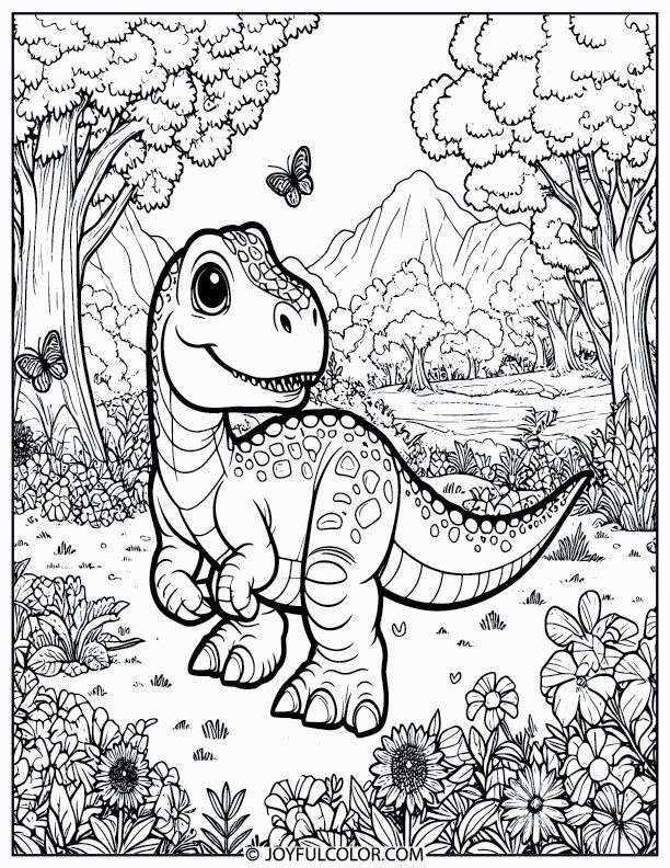 Explore 20 Free Printable Dinosaur Coloring Pages for Kids & Adults