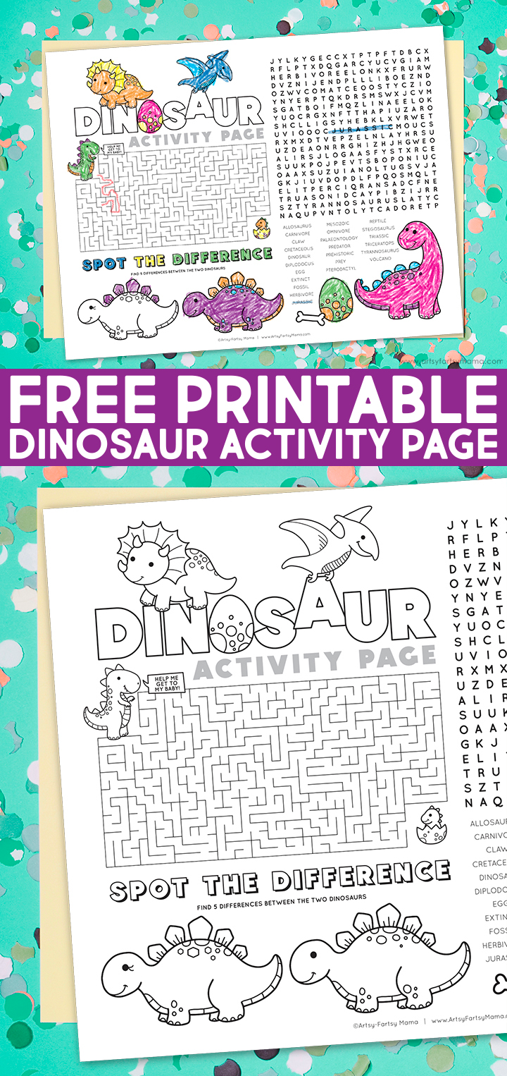 Free Printable Dinosaur Activity Page