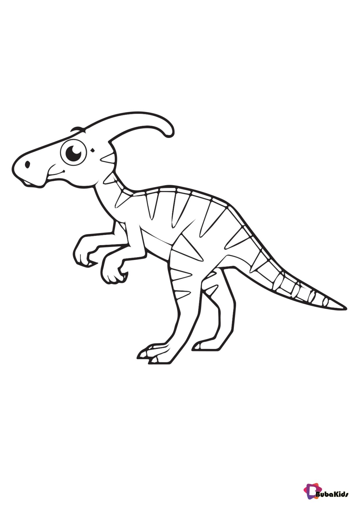 Free picture to download and print baby dinosaur coloring page | BubaKids.com