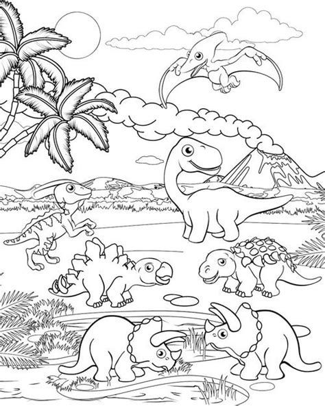 Many Dinosaur Coloring Page