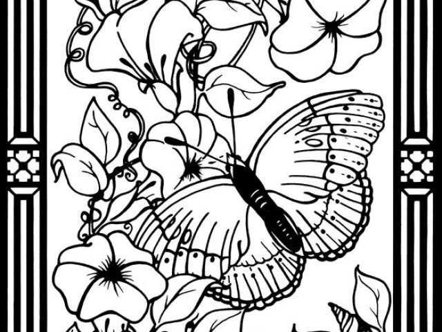 Butterflies and Blossoms Stained Glass Coloring Book - TSgos.com